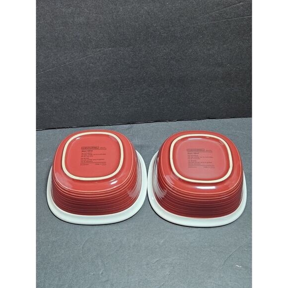 Corning Ware Etch Brick Red Stoneware Casserole Square 20 oz & 7 oz Four Dishes - Picture 12 of 16